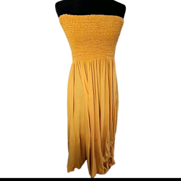 Urban Outfitters Out From Under Womens Orange Makena Smocked Boho Jumpsuit M - Picture 4 of 16